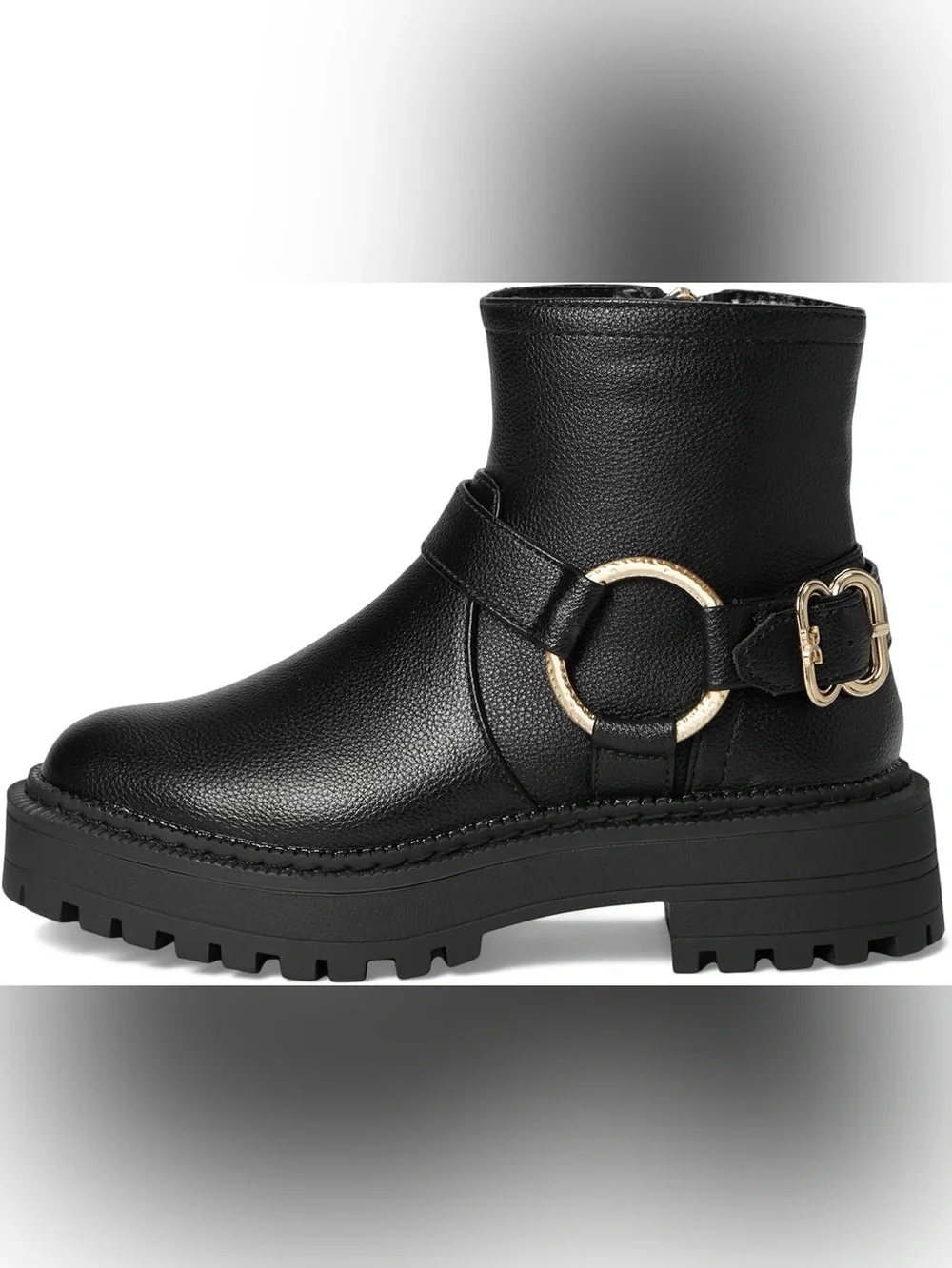 Sam Edelman Lucianna Maria Black Lug Sole Ankle Boots Sz 4 Kids BNWB